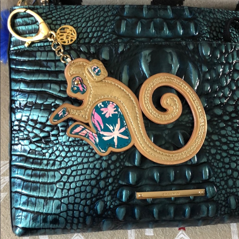 Lilly Pulitzer gold monkey leather Keychain - Picture 6 of 7